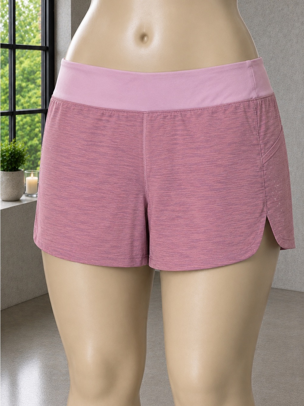 Athleta Run With It Textured 3.5” Athletic Shorts 2X Pink